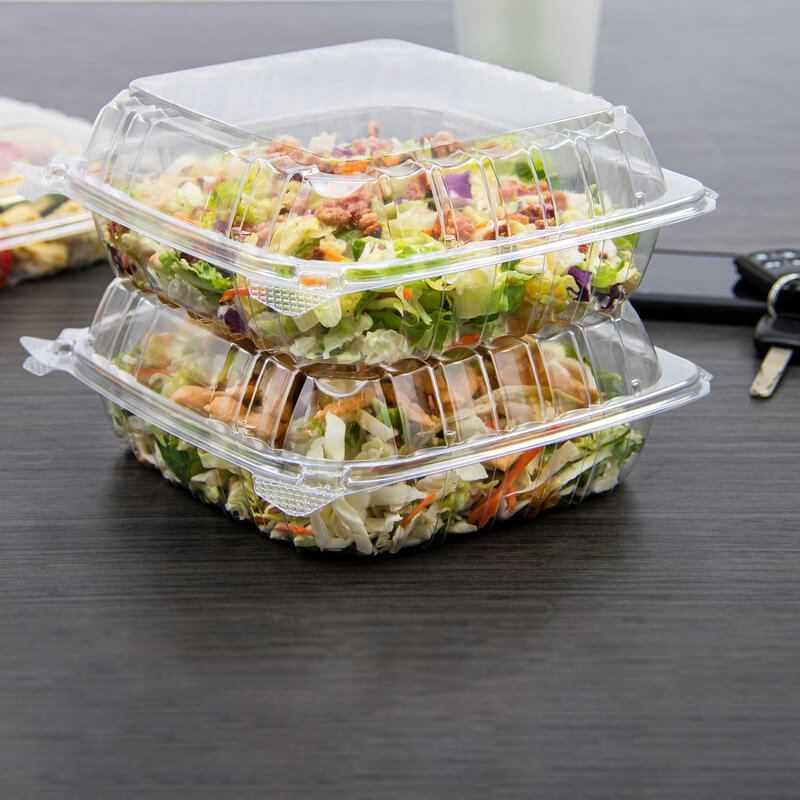 Dart C90PST1 ClearSeal Clear Hinged Lid Plastic Container – 250/Case
