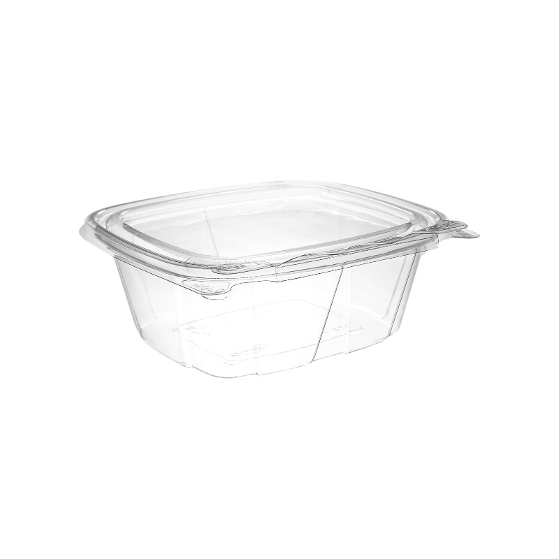 Dart CH12DEF ClearPac SafeSeal 12oz Tamper-Resistant / Evident Hinged Container with Flat Lid – 200/Case
