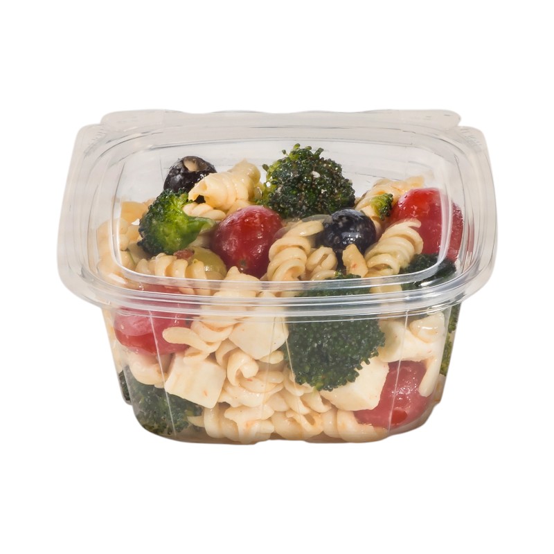 Dart CH16DEF ClearPac SafeSeal 16oz Tamper-Resistant / Evident Hinged Container with Flat Lid – 200/Case