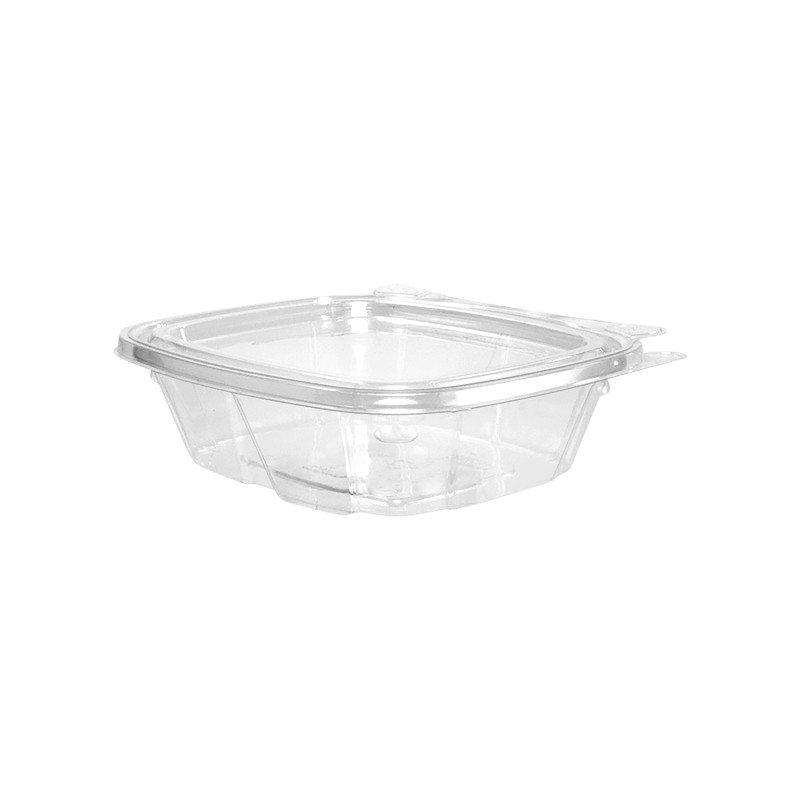 Dart CH8DEF ClearPac SafeSeal 8oz Tamper-Resistant & Evident Hinged Container with Flat Lid – 200/Case