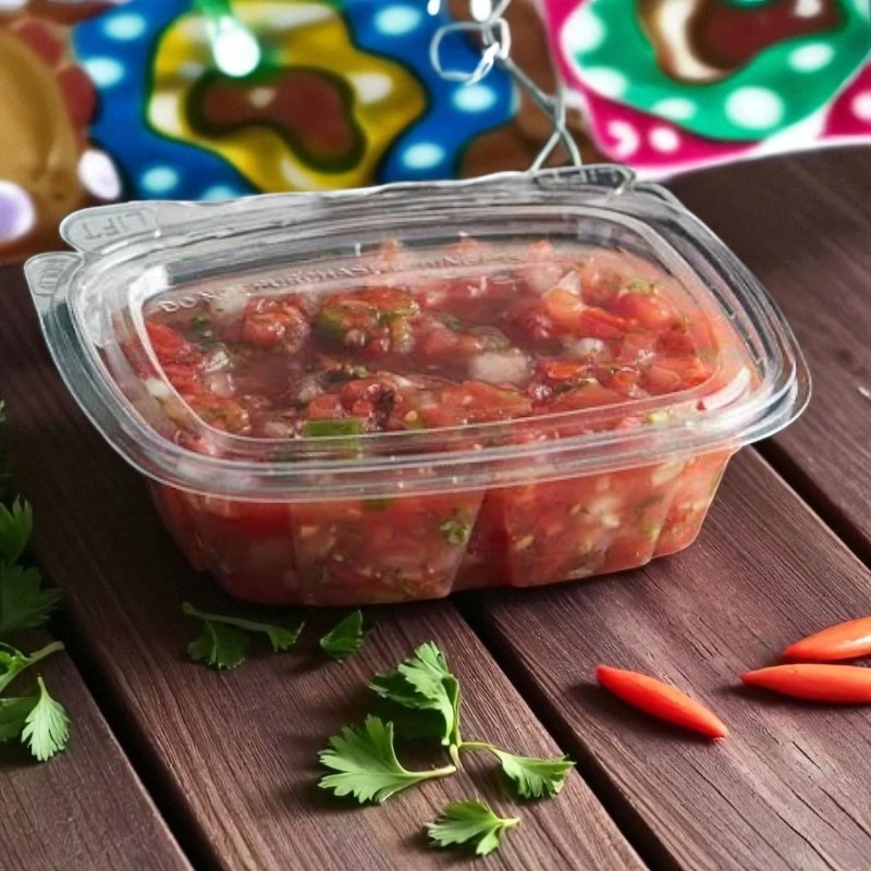 PET 8OZ CLEAR HINGED CONTAINER 200/CS