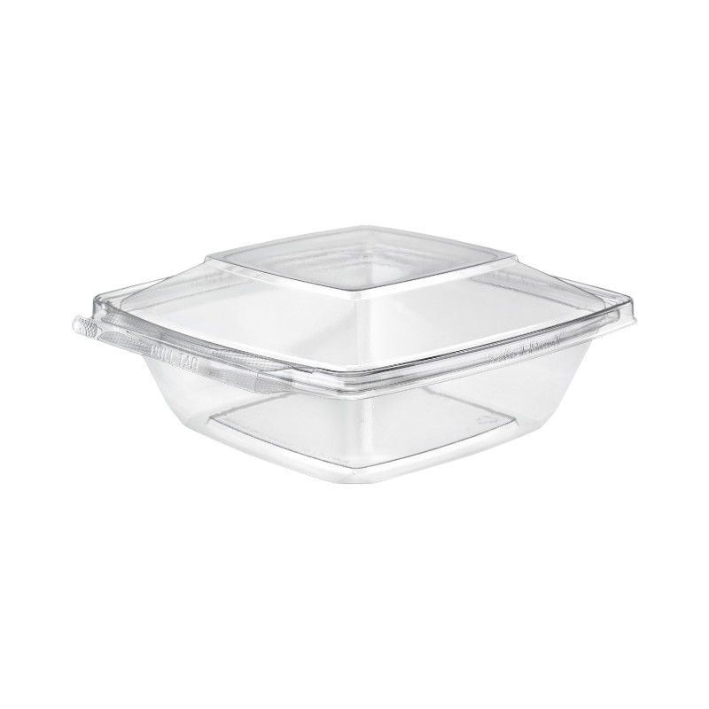 Inline Plastics TS-32PW Safe-T-Fresh 32oz Tamper-Resistant / Evident Hinged Container with Unique Lid – 168/Case
