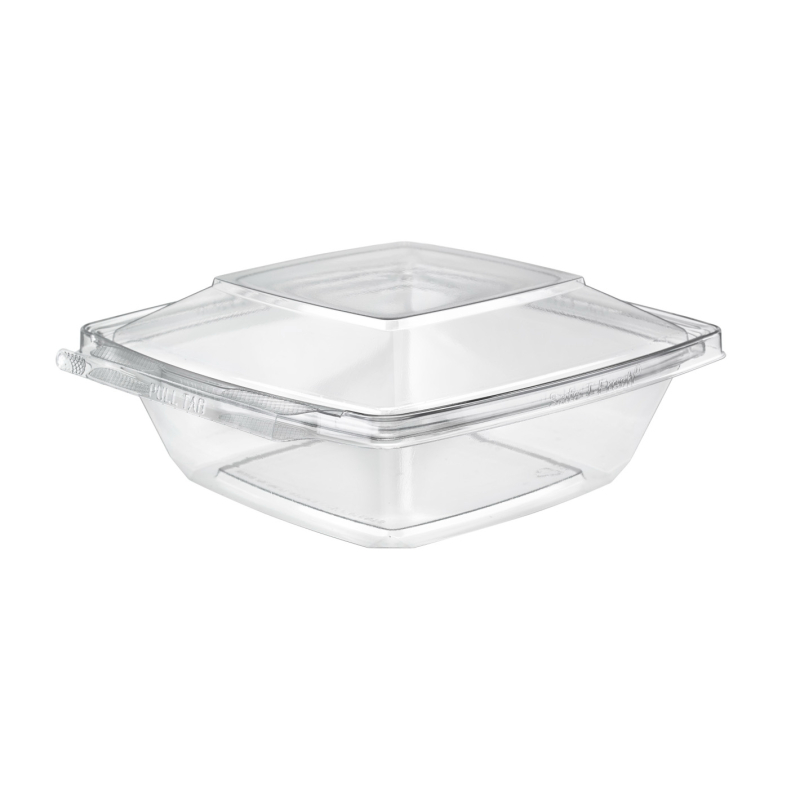 Inline Plastics TS-32PW Safe-T-Fresh 32oz Tamper-Resistant / Evident Hinged Container with Unique Lid – 168/Case