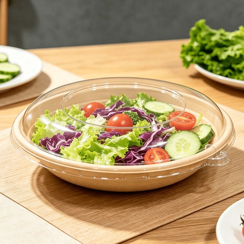 BIOCEAN 32OZ ROUND BAGASSE BOWLS LIDS 500/CS