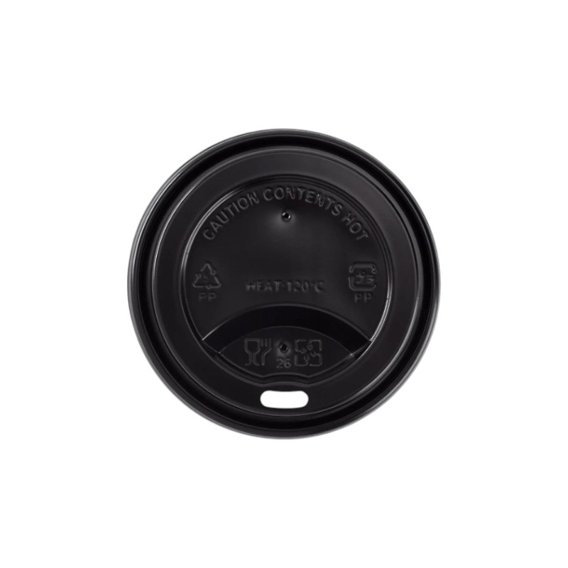 Sipper Lid Black for 8oz Paper Hot Cups 1000/Cs