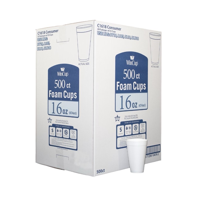 WIN CUP 16OZ FOAM CUP 500/CS