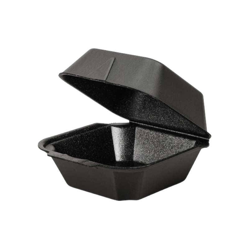 ECOPAX – 6 X 6 X 3 FOAM CONTAINER BLACK 500/CS
