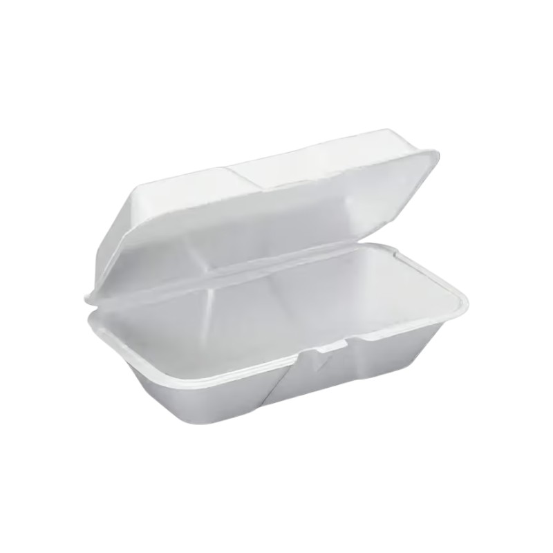 Darnel White Hinged Lid Foam Container – M-205, 1 Cmpt – 200/CS
