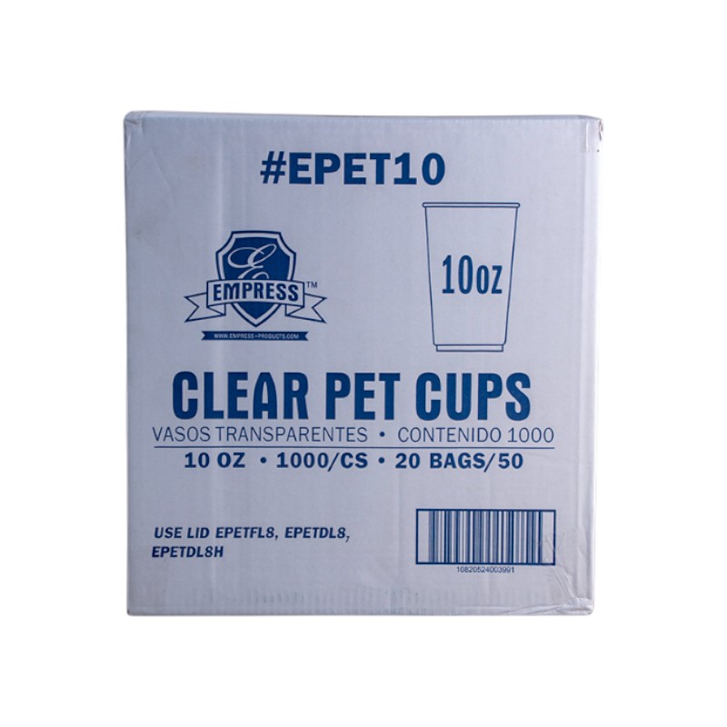 EMPRESS 10OZ PET CLEAR CUPS 1000/CS