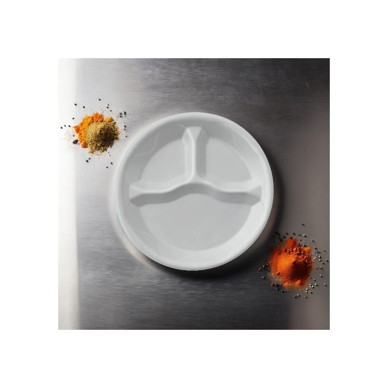 Darnel Plate 10.25 IN 3 Compartment Foam White Round 500/Case