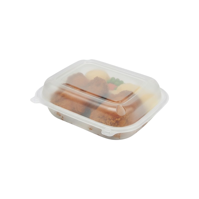 Genpak Clover 9″ x 7.03″ x 2.88″ Microwavable Clear Plastic Hinged Container – 300/Case