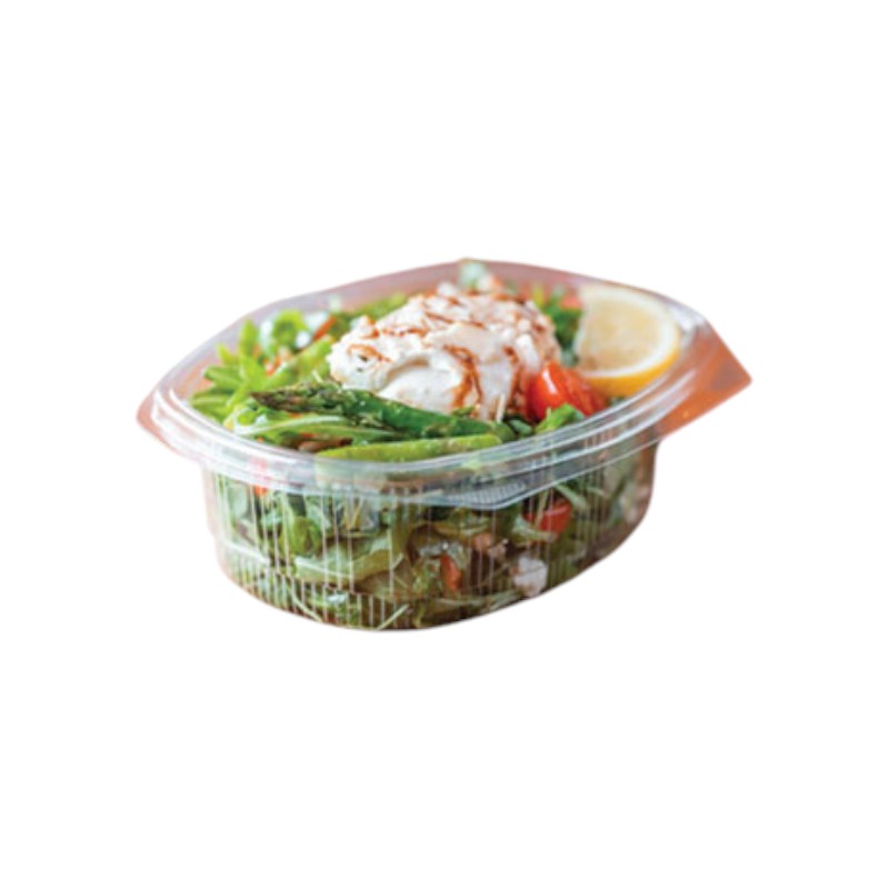 Novolex 48 oz. RPET Hinged Lid Deli Container 150/Case
